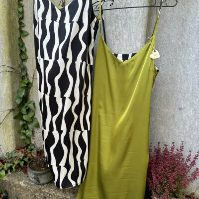 Double Face Zebra Green Dress